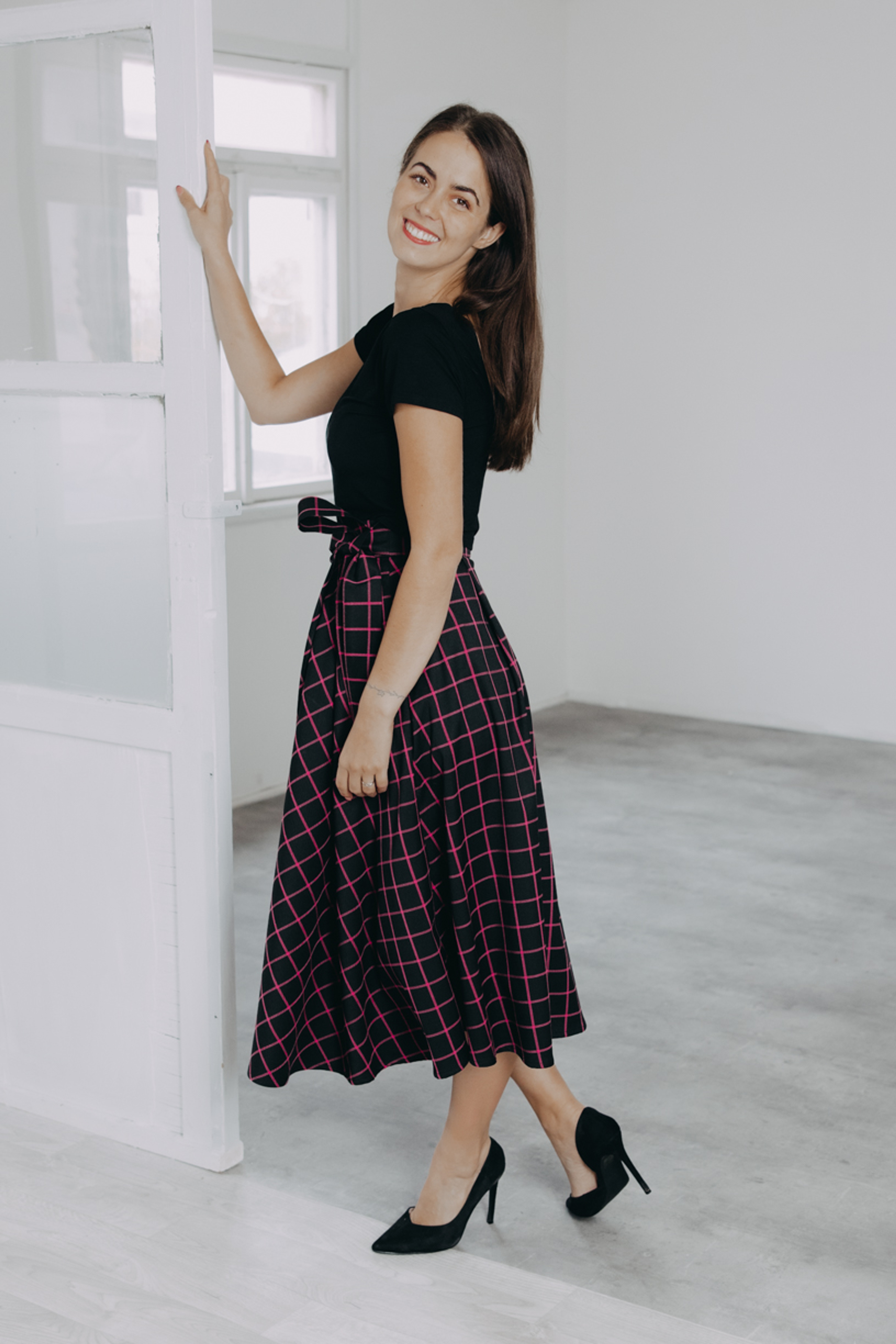 Káťa má na sebe pri svojej výške 170 cm veľkosť XS/S.