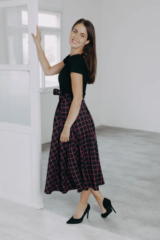 Káťa má na sebe pri svojej výške 170 cm veľkosť XS/S.