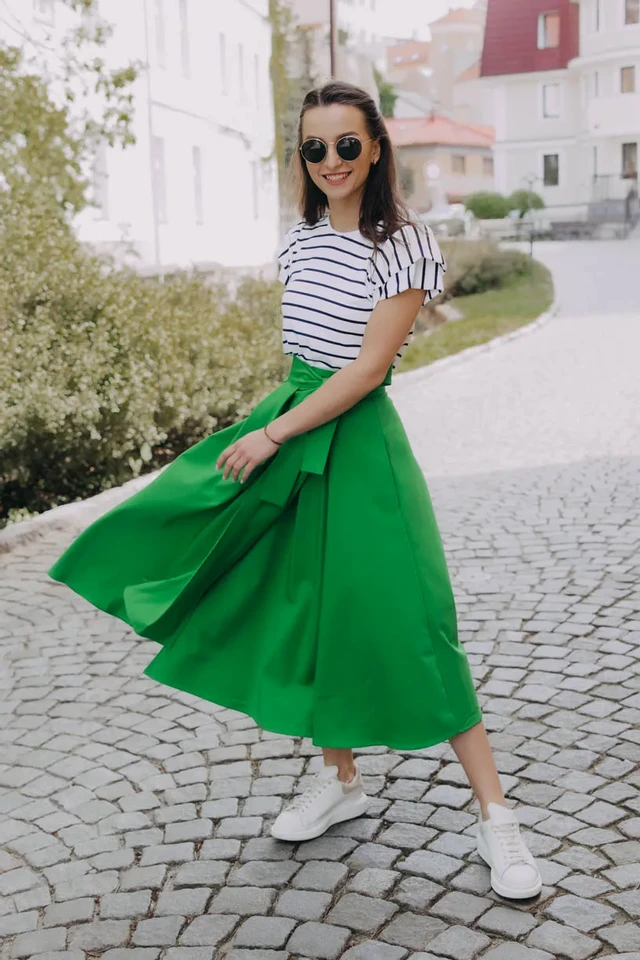 Kačka má na sebe pri svojej výške 170 cm veľkosť XS.