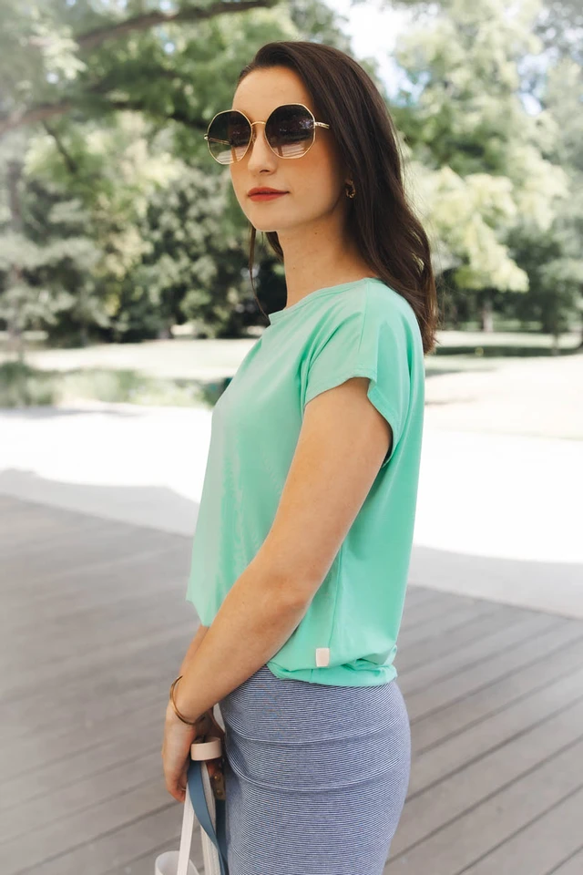 Kačka má na sebe pri svojej výške 170 cm veľkosť XS.