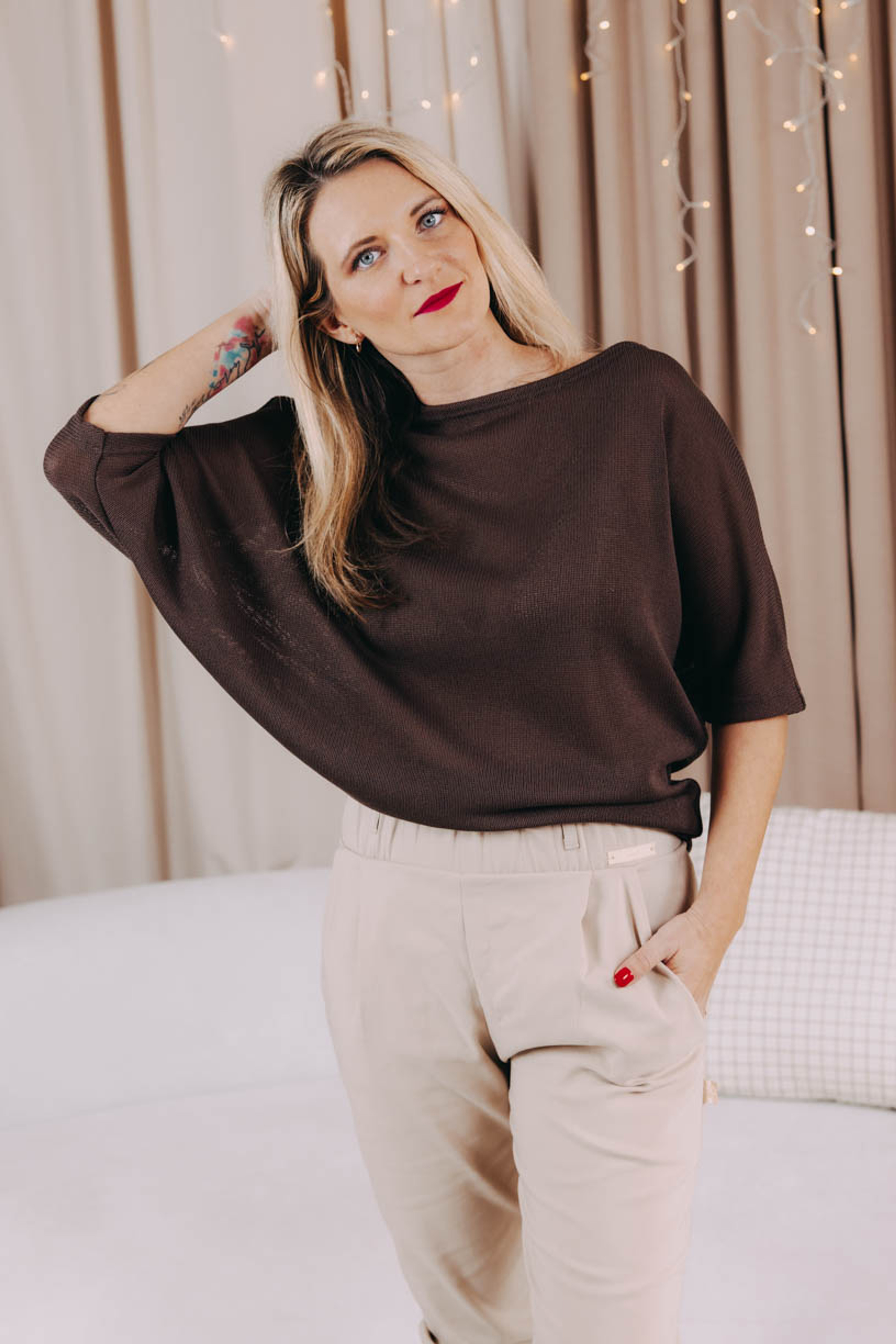 Tričko Yoko Knitted Brown