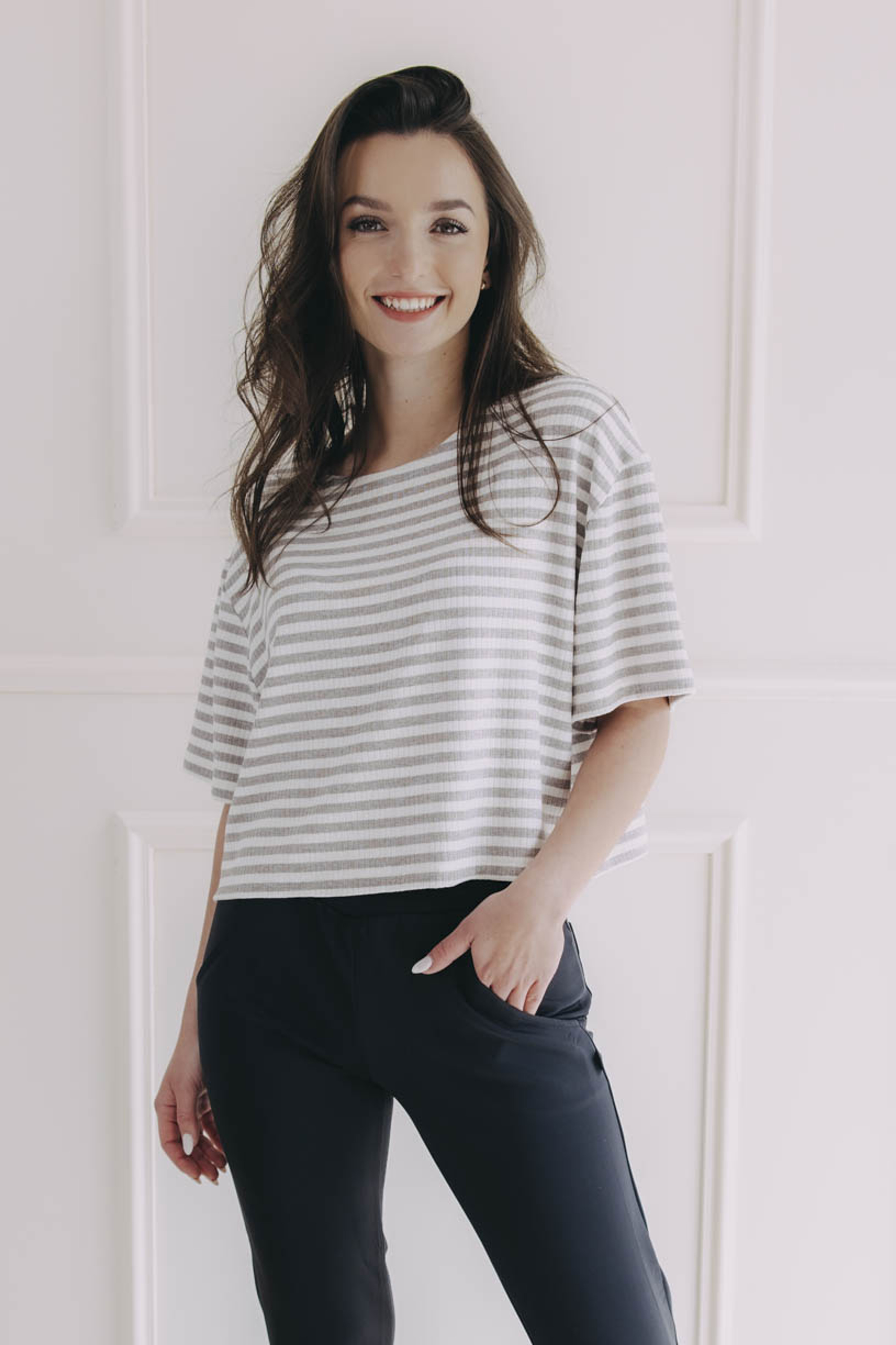 Top Janeth Grey Stripe